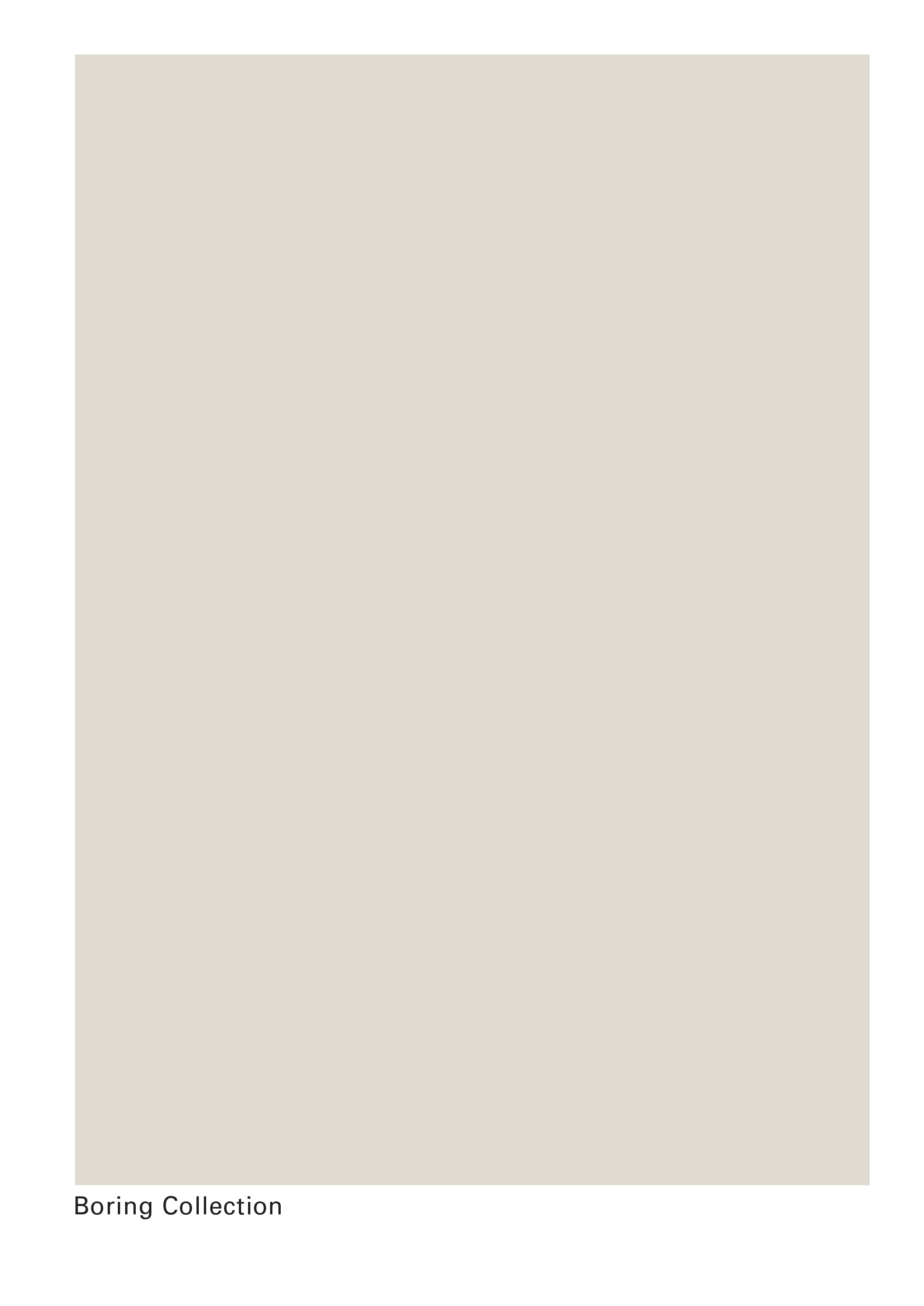 Boring Collection · grafisch vormgegeven door Sanne Beeren