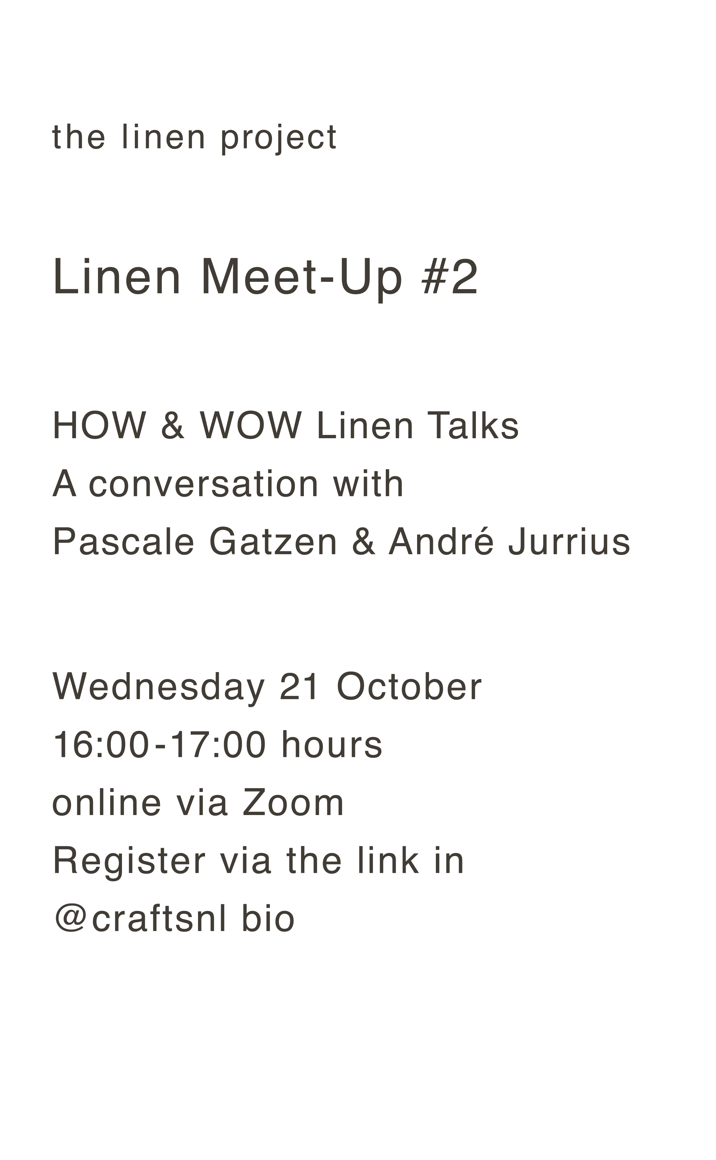 The Linen Project · grafisch vormgegeven door Sanne Beeren